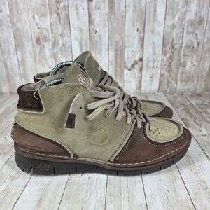 Nike‎ High Top Sneakers Casual Leather Accents Brown Beige Mens Size 9.5